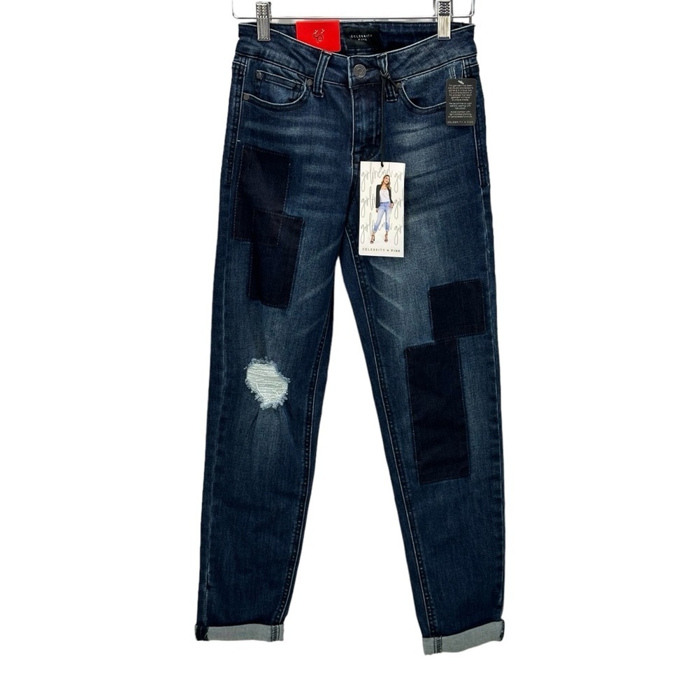 Celebrity Pink Distressed Patched Girlfriend Jeans - size 0 / 24